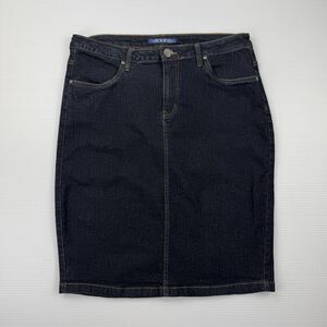 Lexi Jeans Denim Pencil Skirt Size 14 Dark Wash Stretch Pockets Modest